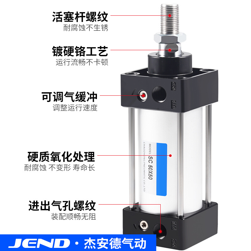 ?SC50标准40气缸32大全63小型80气动大推力100-75X125X200X250X3