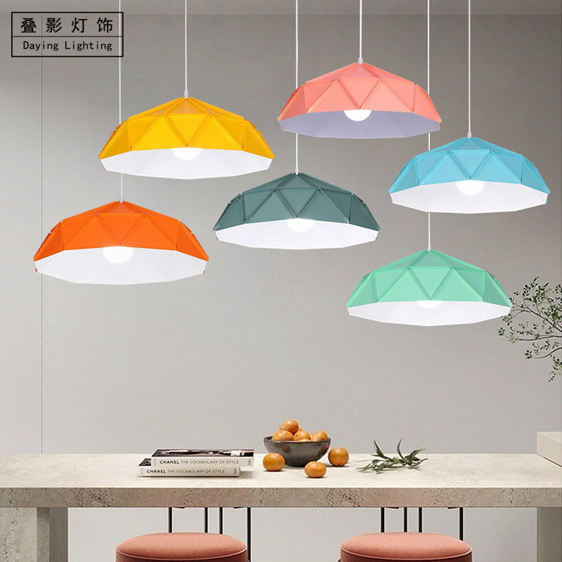 北欧创意折纸铁艺吊灯现代个性客厅餐桌包厢画室民宿图书馆灯饰
