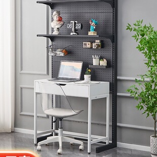 洞洞板书架置物架落地电竞房间装饰金属收纳架免打孔电脑桌面改造