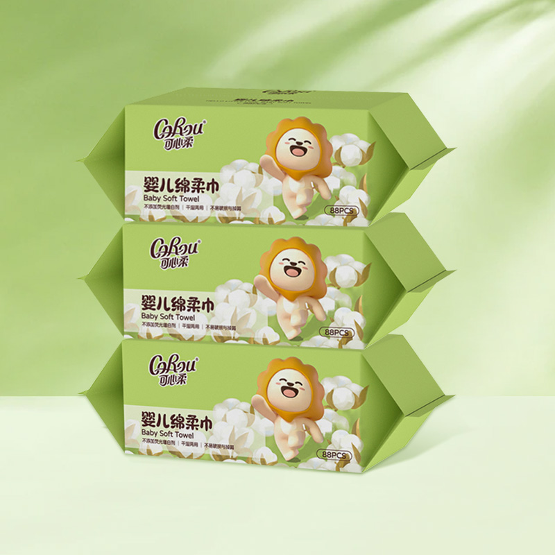COROU/可心柔婴儿棉柔巾88抽*3包