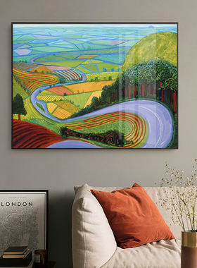 故乡的田野 Dfavid Hockney 霍克尼 世界名画 客厅沙发装饰画挂画