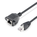 纯铜RJ45网线延长线带耳朵 可固定带螺丝孔RJ45网络公对母延长线