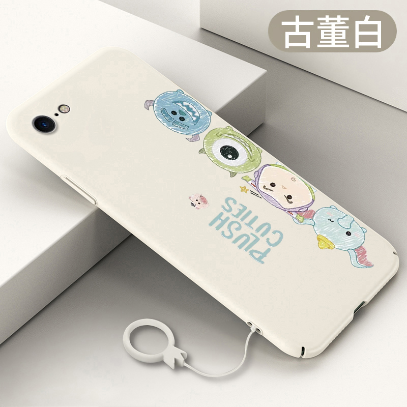 适用于苹果7全包手机壳苹果8plus微磨砂硬壳iPhone6超薄小怪兽6splus裸机感SE2保护套se3网红男女创意手机套