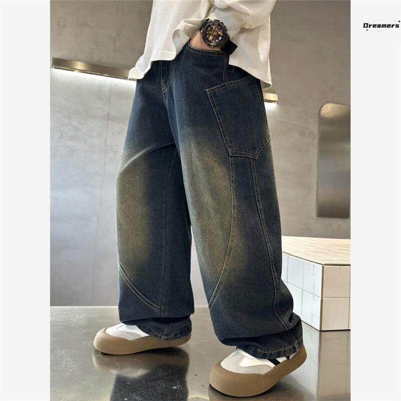 男童牛仔裤春秋装2024新款中大童直筒高街长裤儿童休闲长裤秋厂家