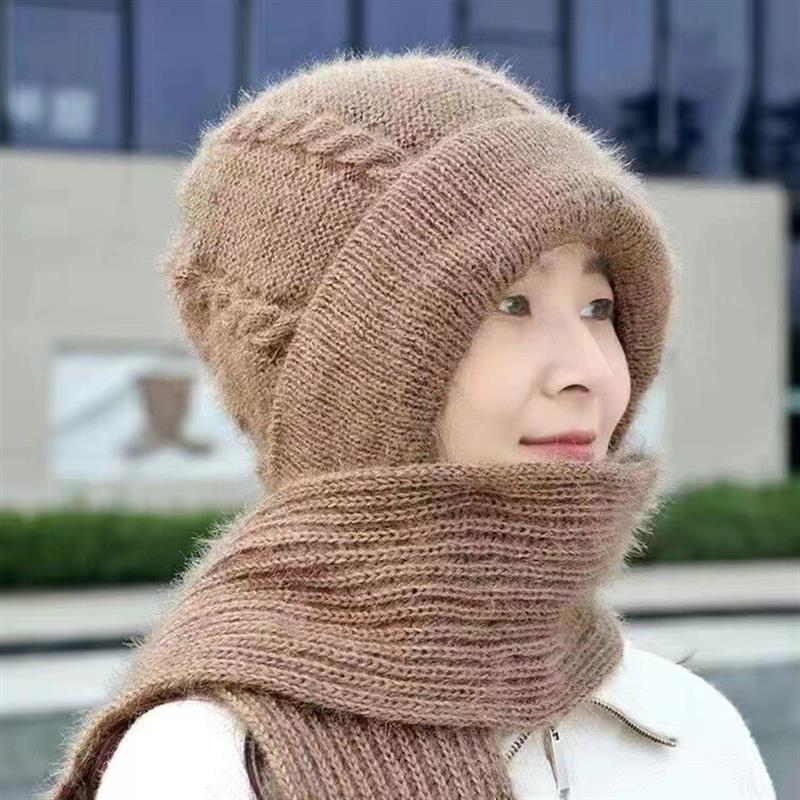 加绒加厚女士帽子冬季女保暖冬天帽子围巾一体松鼠绒风雪帽网厂家