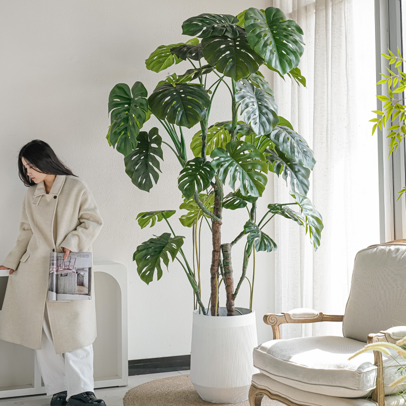 大型仿真绿植龟背竹客厅仿生室内植物盆栽摆件落地装饰假龟背树
