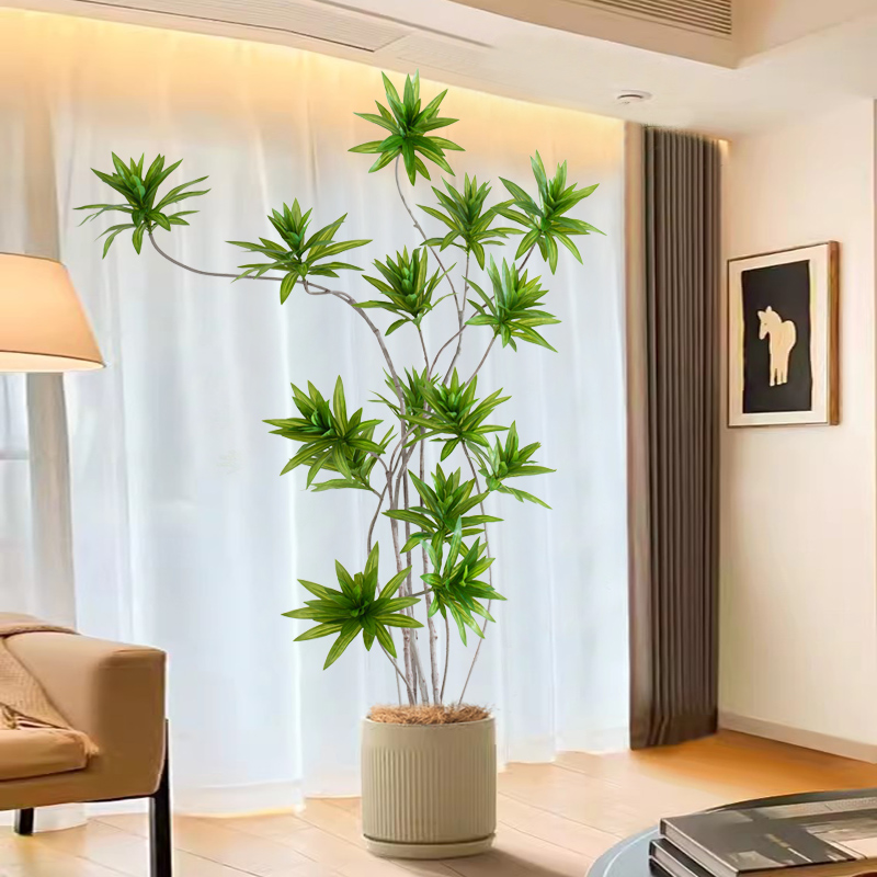 仿真绿植百合竹盆栽装饰花摆件