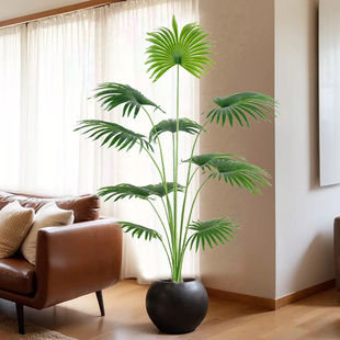 加州蒲葵仿真绿植轻奢高级感客厅室内假花树仿生植物盆栽落地摆件
