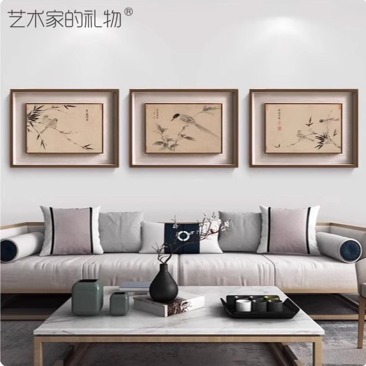 宋徽宗写生珍禽图客厅餐厅壁画