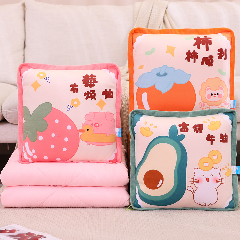 抱枕被子两用午休l加厚办公室午睡毯抱枕车用枕头二合一折叠被车