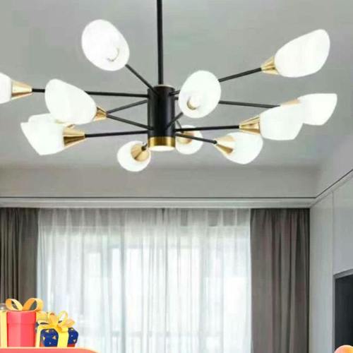 北欧吊灯灯芯后现代天花灯客厅灯灯盘组合灯黑色球泡玻璃餐厅灯