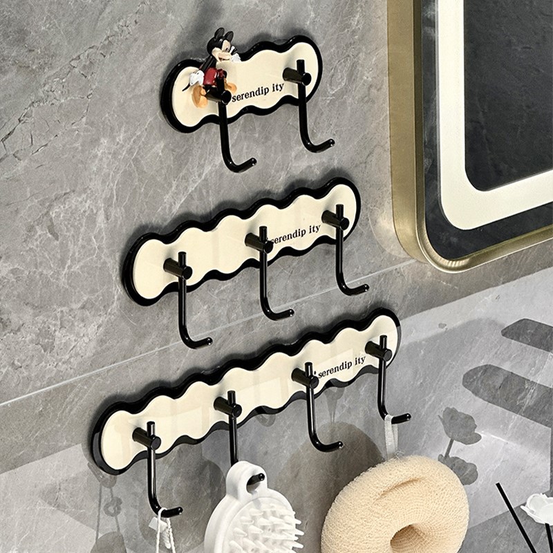 卫生间挂钩免打孔浴室墙上壁挂毛B巾置物架厨房门后挂衣钩强力粘