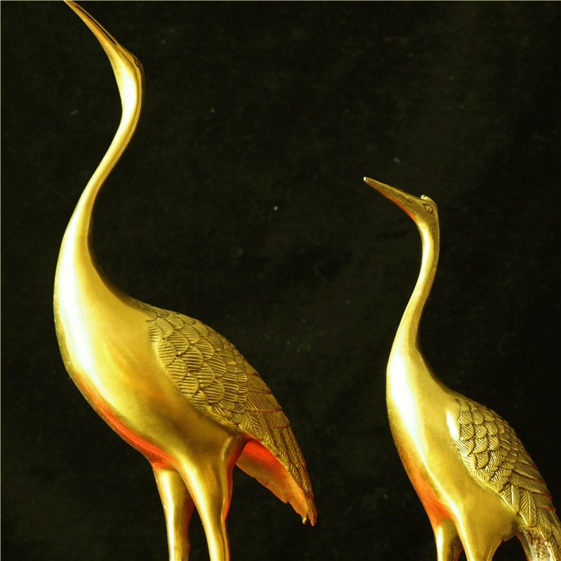 开运纯铜仙鹤摆件落地大号龟鹤延年长寿J龟 客厅家居装饰祝寿铜鹤