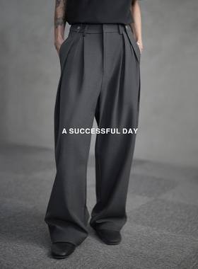 ASSDY|羊毛/莫代尔/春季老钱风垂感休闲裤男直筒长裤子潮牌西裤