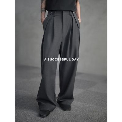 ASSDY|羊毛/莫代尔/春季老钱风垂感休闲裤男直筒长裤子潮牌西裤