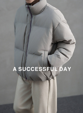 ASSDY|星轨式条纹/防泼水/90白鸭绒/撞色立领羽绒服男冬加厚外套