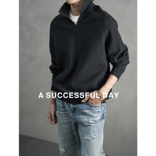 老钱风针织衫 羊毛莱赛尔混纺男士 DAY 高级感毛线衣 SUCCESSFUL