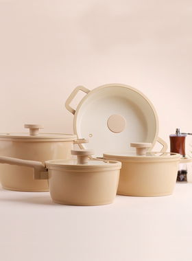 韩国原装进口queendom拿铁系列陶瓷涂层奶锅汤辅食煮汤电磁炉通用