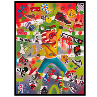 构得x陈建周版画《悟空与乔丹3 》原创限量签名版现代装饰画客厅