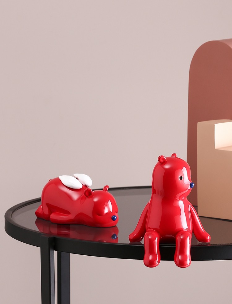 构得  张占占pupu熊 趴趴 小憩创意雕塑可爱桌面摆件正品精美礼物