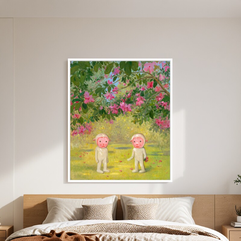 构得x杨媛媛治愈系版画限量签名客厅卧沙发室背景挂画 花从春走过