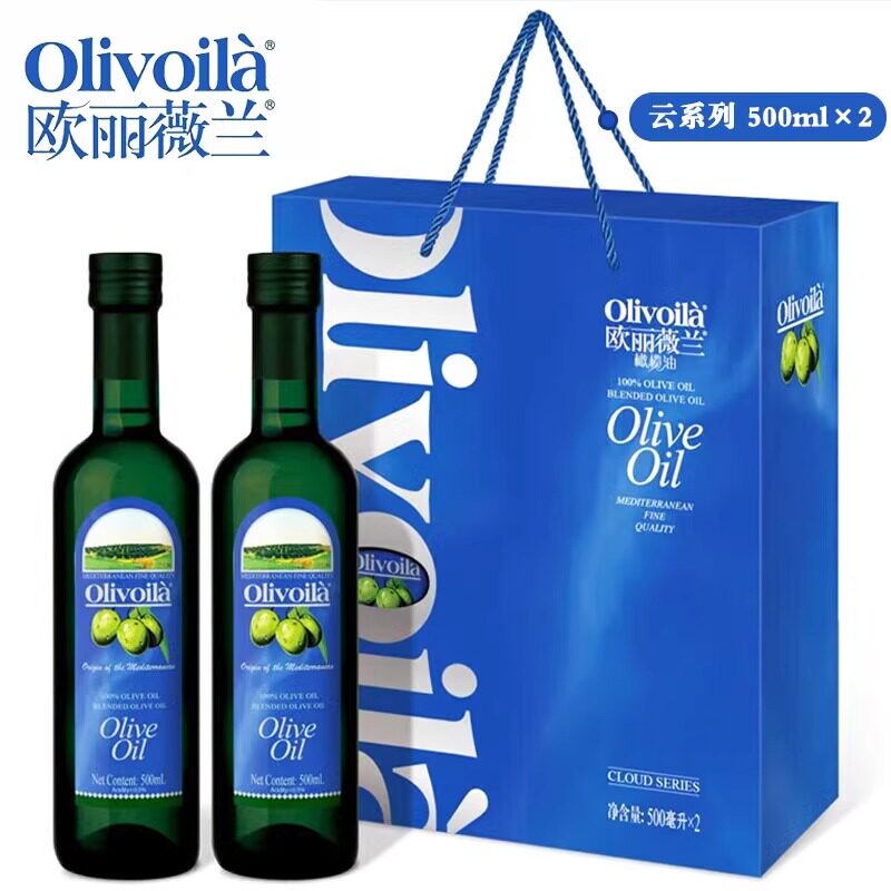 欧丽薇兰橄榄油云系列礼盒装500ml*2正品食用油过年春节送礼家用