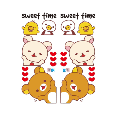 田也轻松小熊PVC车身汽车贴纸