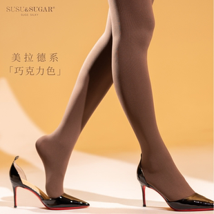 素纥年度新品 「轻绒」80D巧克力丝袜安可拉红秋冬无缝裆天鹅绒袜