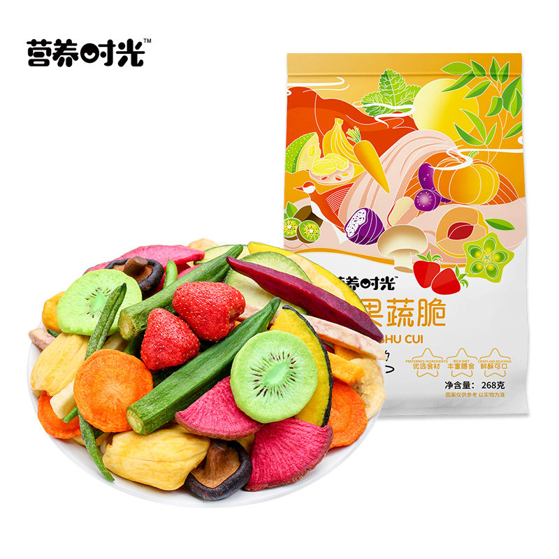 营养时光15种综合果蔬脆  268g办公室零食水果蔬菜