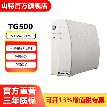 山特UPS不间断电源 后备式家庭商用型电脑打印机防断电TG500 300W