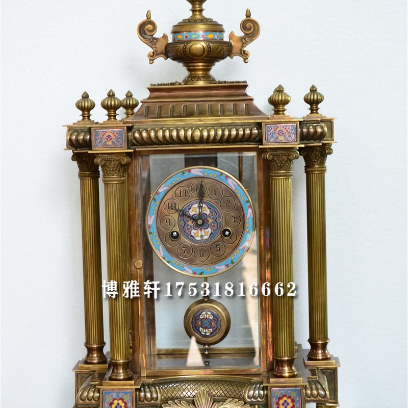 古典机械铜座i钟欧式家居装饰报时台钟复古仿法国壁炉钟表