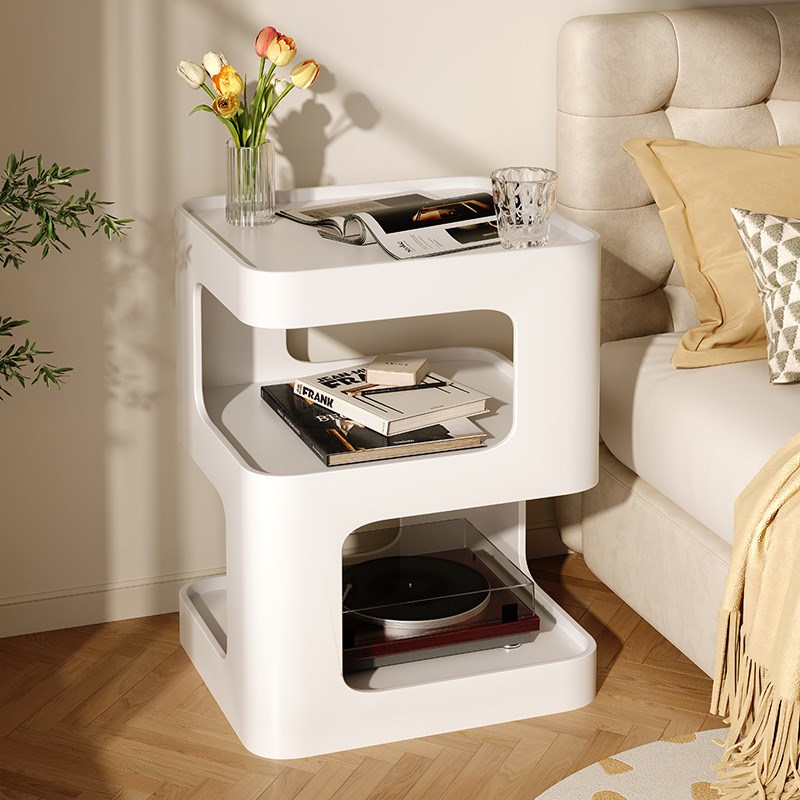 奶油风边几创意小茶m几沙发边柜置物架卧室角几现代简约铁艺床头