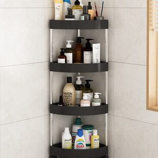 浴室角架卫生间落地置物架带轮可移动墙角厕所洗澡用品收纳三角架