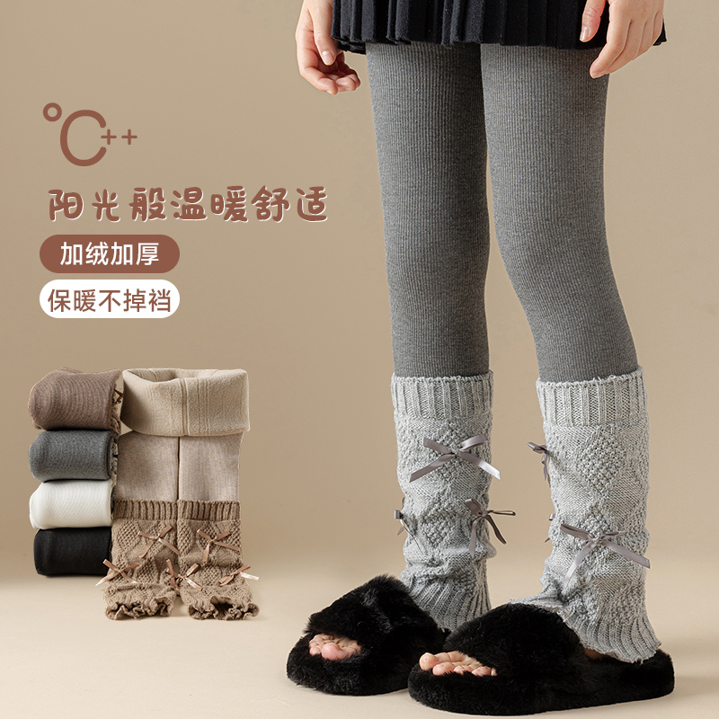 加厚洋气堆堆袜套拼接打底裤加绒