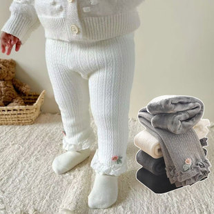 女童冬装 女宝宝冬季 袜婴儿大屁屁裤 纯棉裤 保暖外穿 加绒加厚打底裤