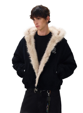 RASP帆布毛领棉服男女冬季新款潮牌休闲座山雕外套百搭情侣棉衣