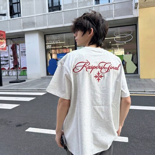 RASP美式手绘十字刺绣T恤索罗娜凉感户外防晒速干短袖健身打底衫