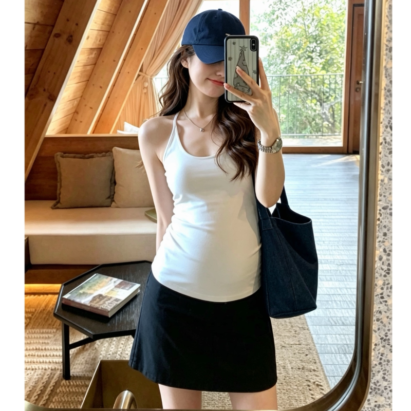小个子孕妇棉质纯欲风百搭修身美背夏季新款吊带背心外穿内搭