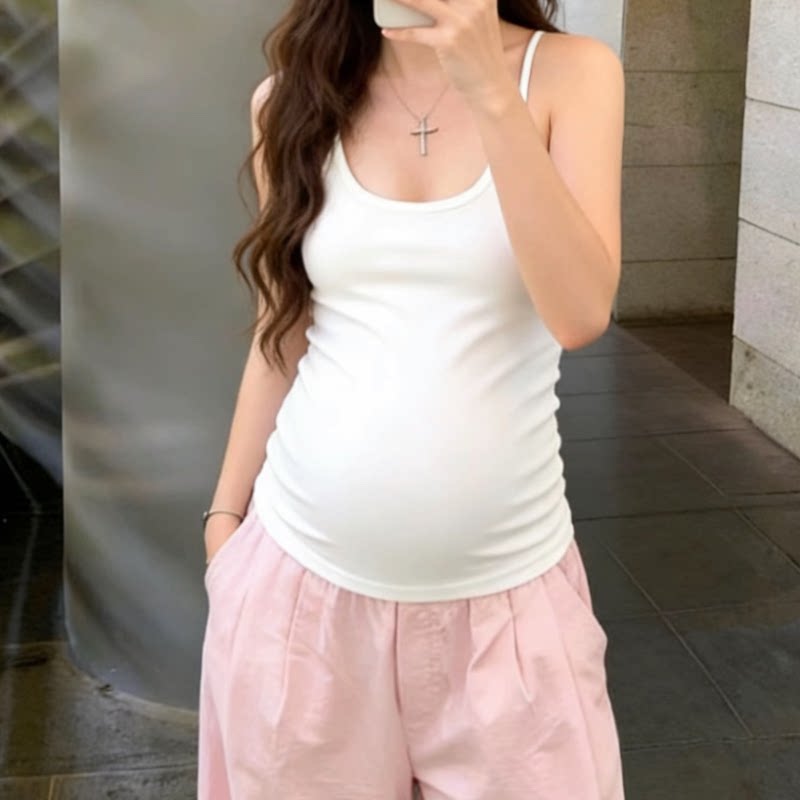 小个子孕妇2025早春新款吊带背心内搭打底外穿美背打底衫外穿休闲