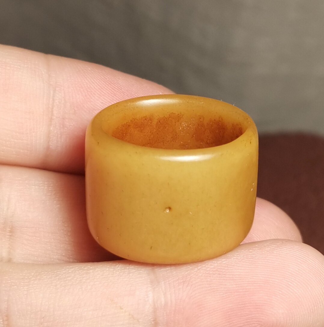 藏系文玩20*23mm老牦牛骨玉化灵骨包浆豆腐大骨圈跑环跑圈环大孔