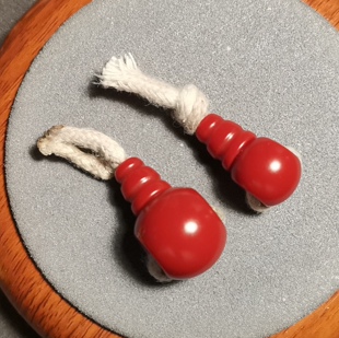 对口11—15mm藏式文玩老改料器深红佛头佛塔三通红色diy配饰佩珠