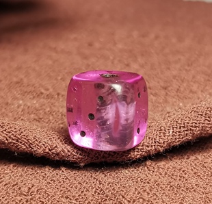 西藏文玩13mm紫色透明料器树脂手工款骰子咒点佩珠隔珠diy百搭款