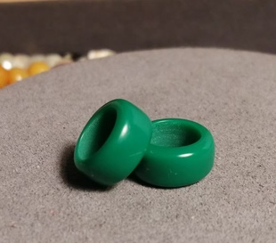 9.5mm老藏手工打磨绿色料器超大孔道5mm左右隔珠腰珠百搭diy饰品