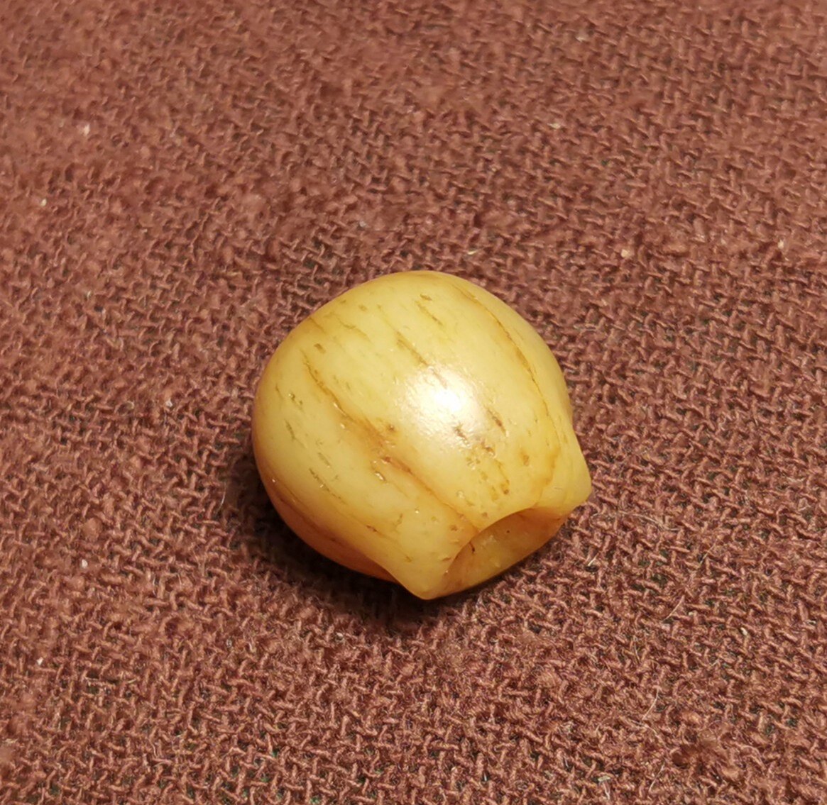 西藏元素13.5mm牛骨灯灵骨珠一物一图压痕到位包浆油润佩珠弟子珠