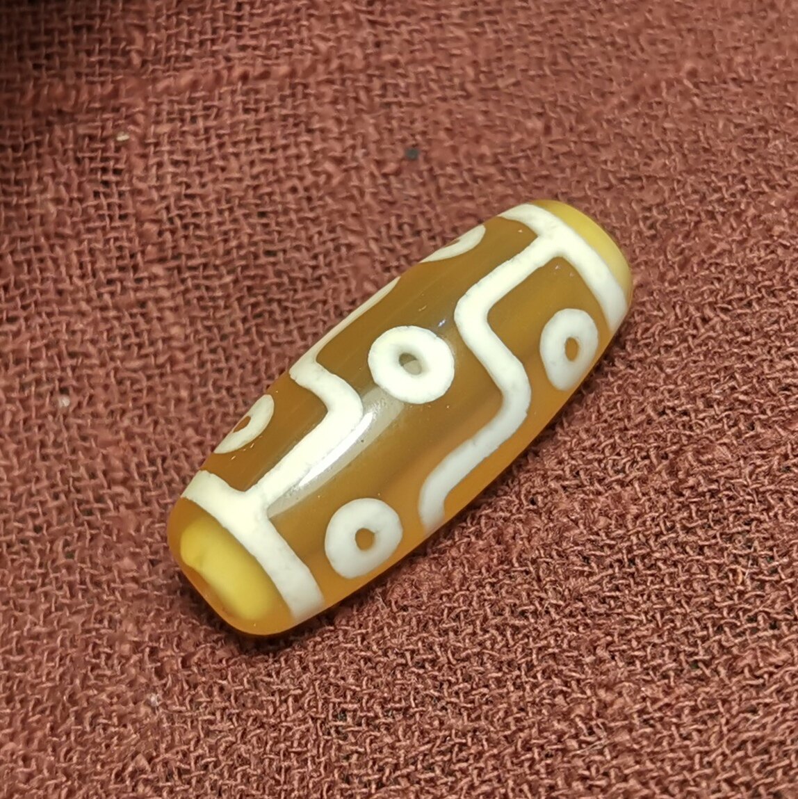 西藏文玩11*28mm透黄老款式九眼天珠一物一图锁骨链吊坠顶珠饰品