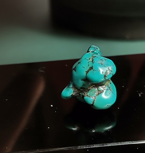 随行天然老绿松石佛珠七宝之一随行体型妙音鸟文玩小佩珠隔珠滴溜