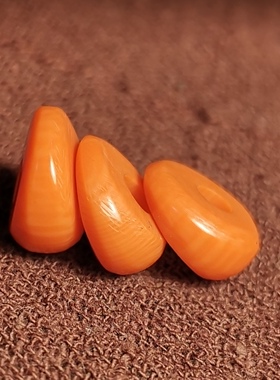 西藏文玩12mm橘色料器树脂手工打磨马蹄形垫片隔片隔珠配饰配件片