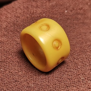 西藏元素21mm老黄料器跑环跑圈超宽小咒点图腾百搭饰品配饰挂件可