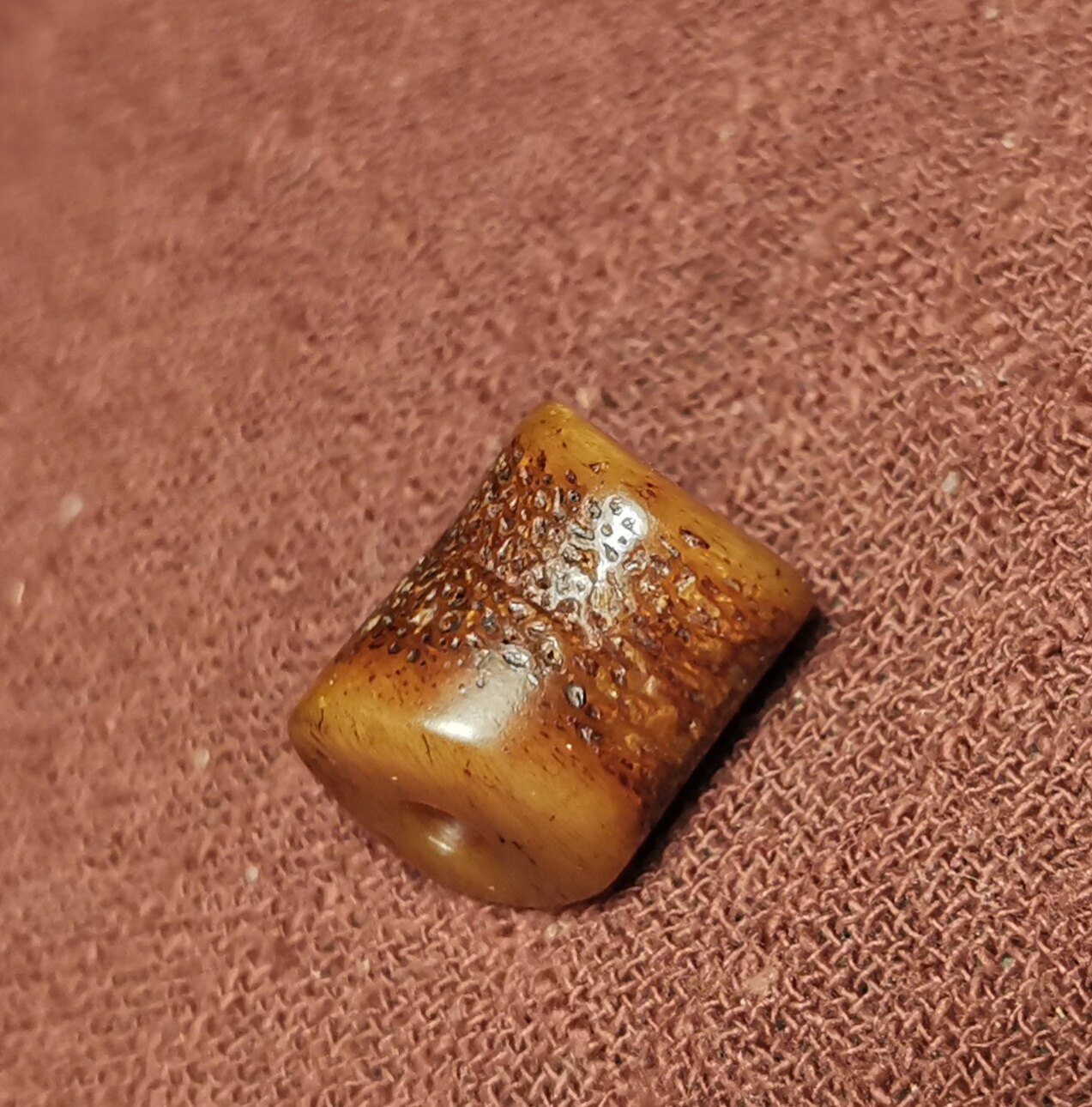 藏式文玩13*18mm玉化灵骨包浆油润磨损到位马蹄形佩珠隔珠百搭款