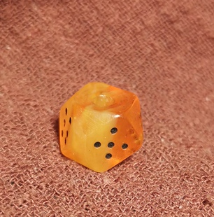 珠10.5mm蜡黄色料器小咒点骰子棱角珠大压痕佩珠隔珠百搭饰品配饰